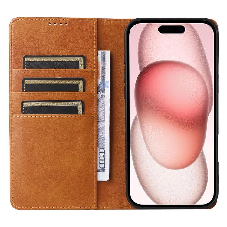 For iPhone 15 Plus / 14 Plus Case RFID Blocking PU Leather Wallet Stand Cover