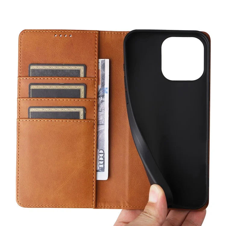 For iPhone 15 Plus / 14 Plus Case RFID Blocking PU Leather Wallet Stand Cover
