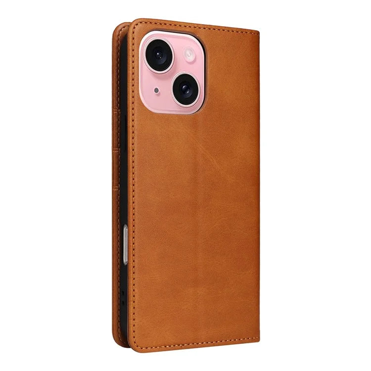 For iPhone 15 Plus / 14 Plus Case RFID Blocking PU Leather Wallet Stand Cover