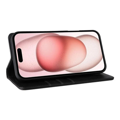 For iPhone 15 Plus / 14 Plus Case RFID Blocking PU Leather Wallet Stand Cover