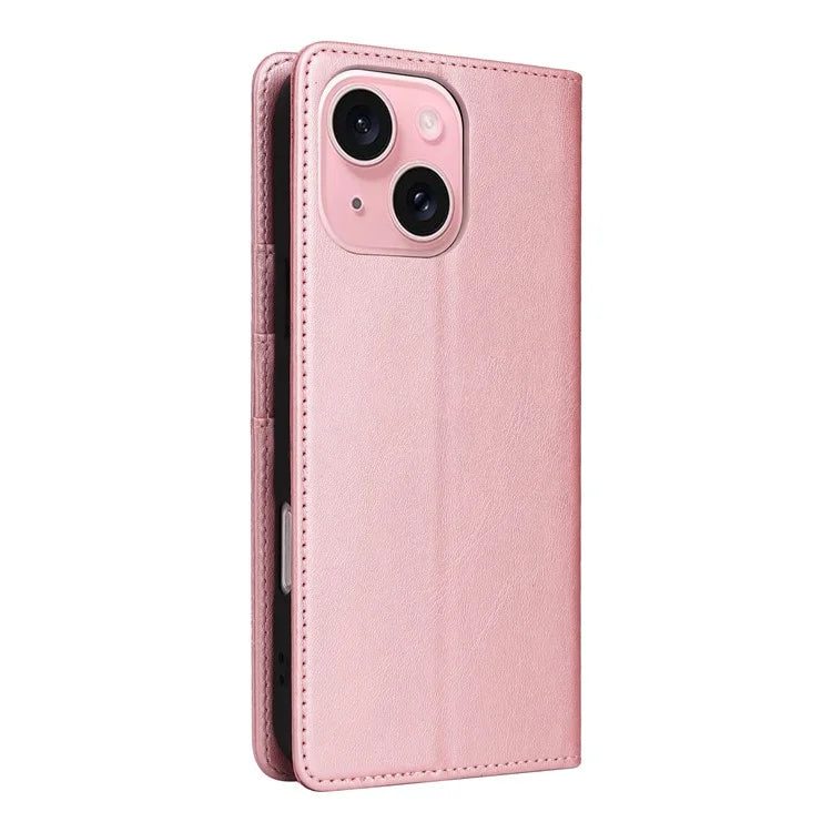 For iPhone 15 Plus / 14 Plus Case RFID Blocking PU Leather Wallet Stand Cover
