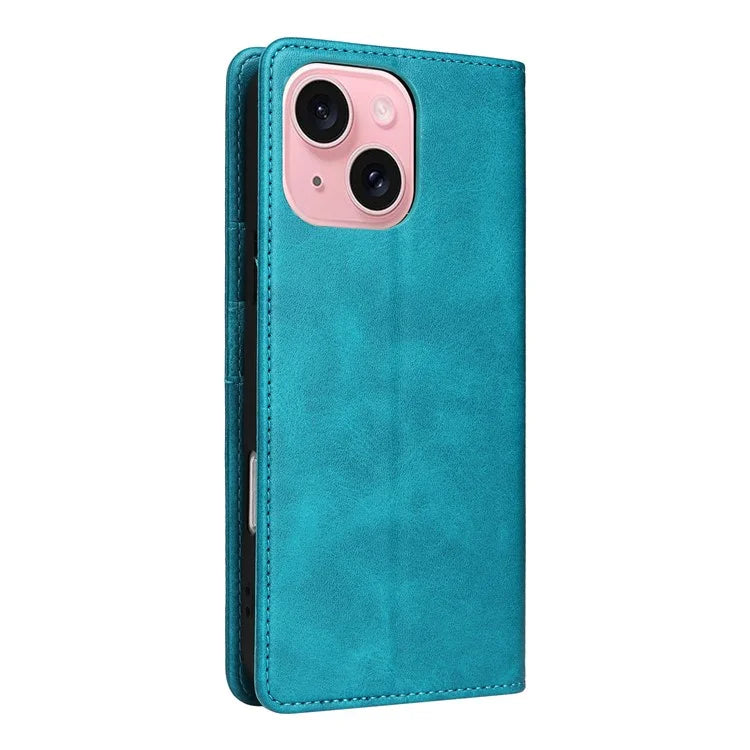 For iPhone 15 Plus / 14 Plus Case RFID Blocking PU Leather Wallet Stand Cover