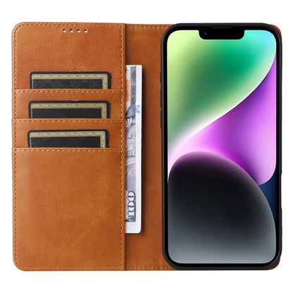 For iPhone 14 / 13 Case RFID Blocking PU Leather Phone Wallet Cover