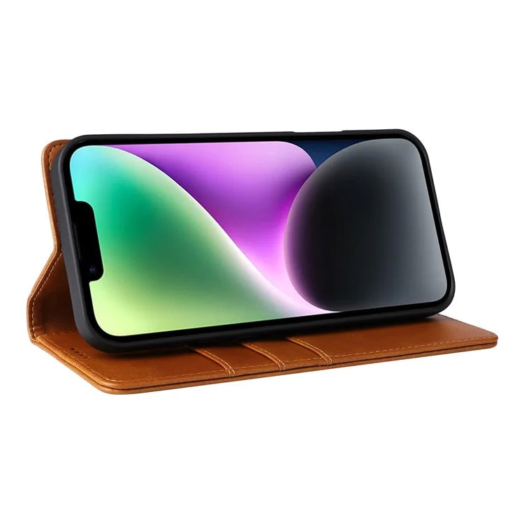 For iPhone 14 / 13 Case RFID Blocking PU Leather Phone Wallet Cover