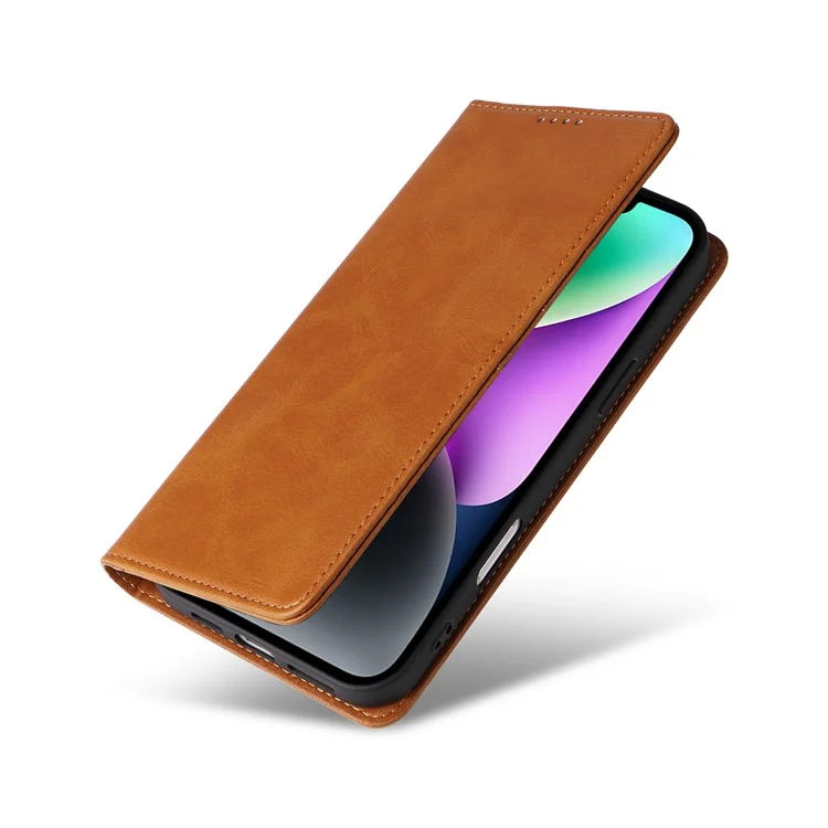 For iPhone 14 / 13 Case RFID Blocking PU Leather Phone Wallet Cover