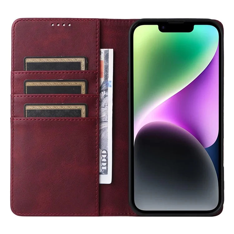 For iPhone 14 / 13 Case RFID Blocking PU Leather Phone Wallet Cover