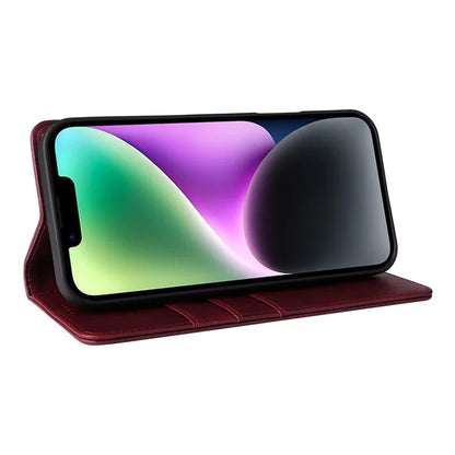 For iPhone 14 / 13 Case RFID Blocking PU Leather Phone Wallet Cover
