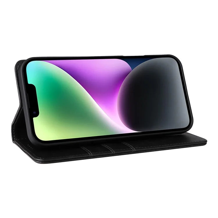 For iPhone 14 / 13 Case RFID Blocking PU Leather Phone Wallet Cover