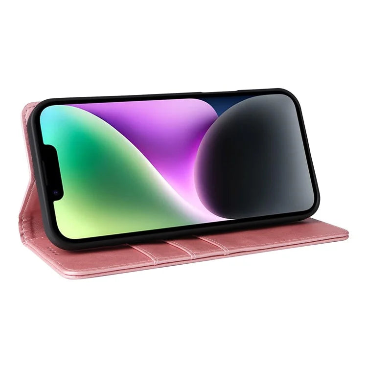 For iPhone 14 / 13 Case RFID Blocking PU Leather Phone Wallet Cover