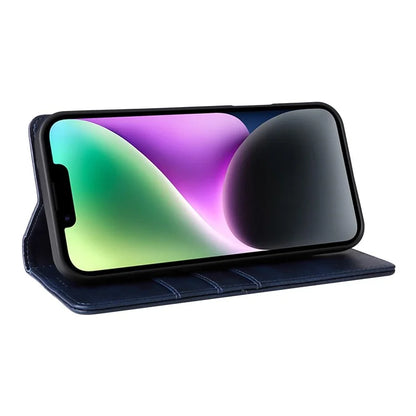 For iPhone 14 / 13 Case RFID Blocking PU Leather Phone Wallet Cover