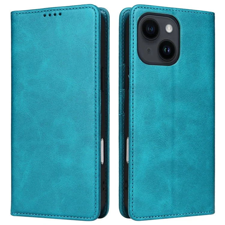 For iPhone 14 / 13 Case RFID Blocking PU Leather Phone Wallet Cover