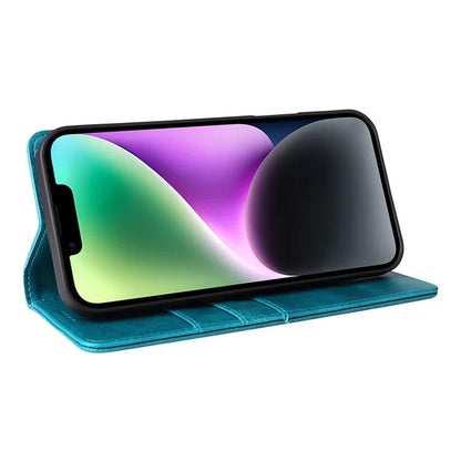 For iPhone 14 / 13 Case RFID Blocking PU Leather Phone Wallet Cover