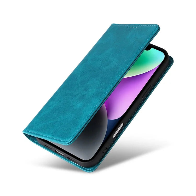For iPhone 14 / 13 Case RFID Blocking PU Leather Phone Wallet Cover
