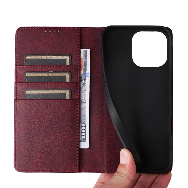 For iPhone 13 Pro Max Leather Case RFID Blocking Wallet Magnetic Closing Cover