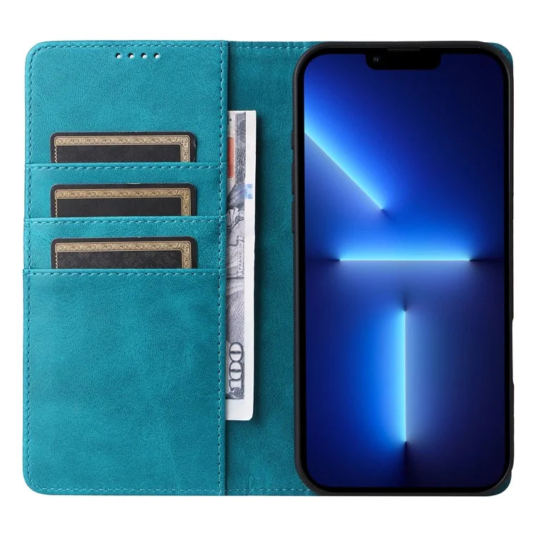 For iPhone 13 Pro Max Leather Case RFID Blocking Wallet Magnetic Closing Cover