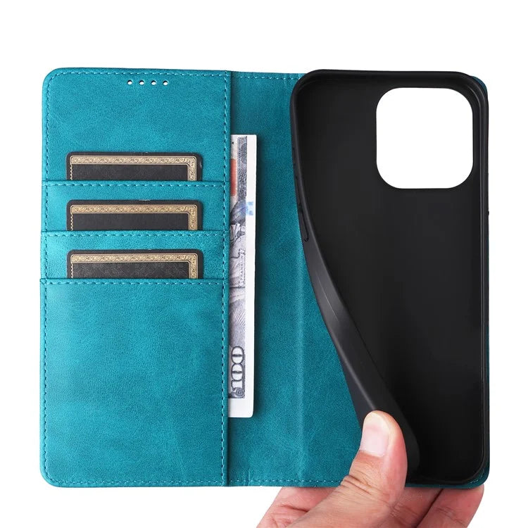 For iPhone 13 Pro Max Leather Case RFID Blocking Wallet Magnetic Closing Cover