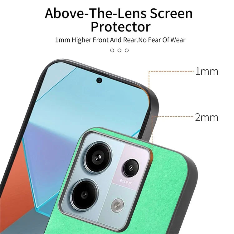 B1 For Xiaomi Poco X6 5G / Redmi Note 13 Pro 5G Leather Back Case Compatible with MagSafe Skin-Touch Phone Cover