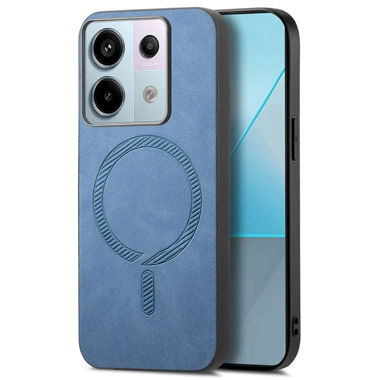 B1 For Xiaomi Poco X6 5G / Redmi Note 13 Pro 5G Leather Back Case Compatible with MagSafe Skin-Touch Phone Cover