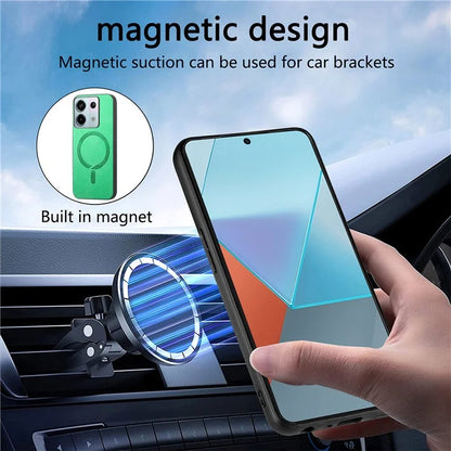 B1 For Xiaomi Poco X6 5G / Redmi Note 13 Pro 5G Leather Back Case Compatible with MagSafe Skin-Touch Phone Cover