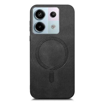 B1 For Xiaomi Poco X6 5G / Redmi Note 13 Pro 5G Leather Back Case Compatible with MagSafe Skin-Touch Phone Cover