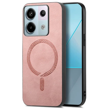 B1 For Xiaomi Poco X6 5G / Redmi Note 13 Pro 5G Leather Back Case Compatible with MagSafe Skin-Touch Phone Cover