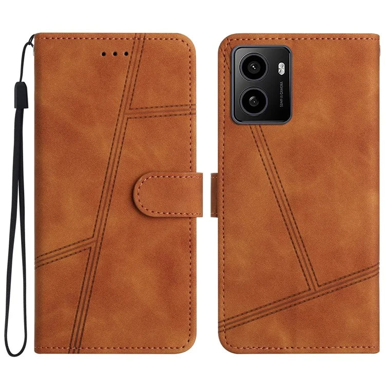 For HMD Pulse / Pulse+ Case Flip Leather Retro Phone Cover Lines Imprinted