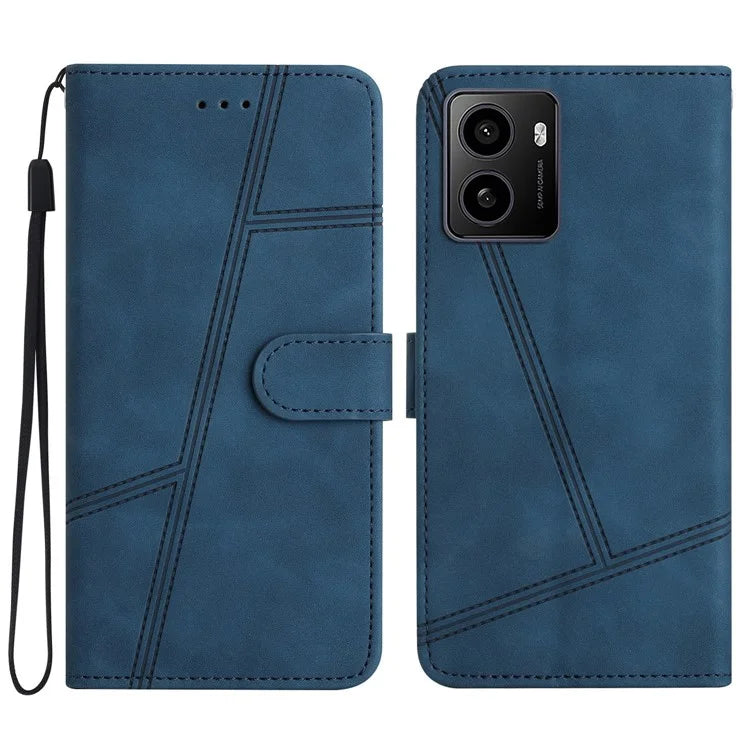 For HMD Pulse / Pulse+ Case Flip Leather Retro Phone Cover Lines Imprinted