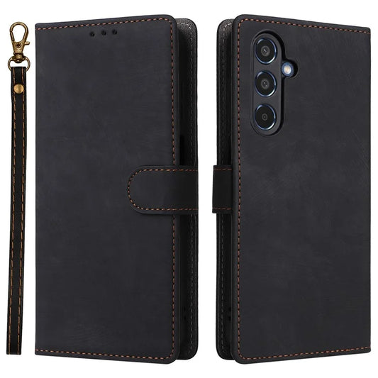 For Samsung Galaxy M35 5G Case with Strap RFID Blocking Leather Flip Phone Cover