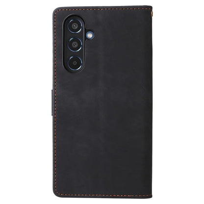 For Samsung Galaxy M35 5G Case with Strap RFID Blocking Leather Flip Phone Cover