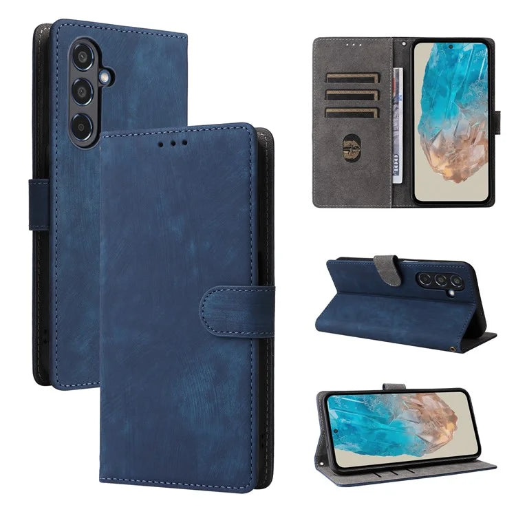 For Samsung Galaxy M35 5G Case with Strap RFID Blocking Leather Flip Phone Cover