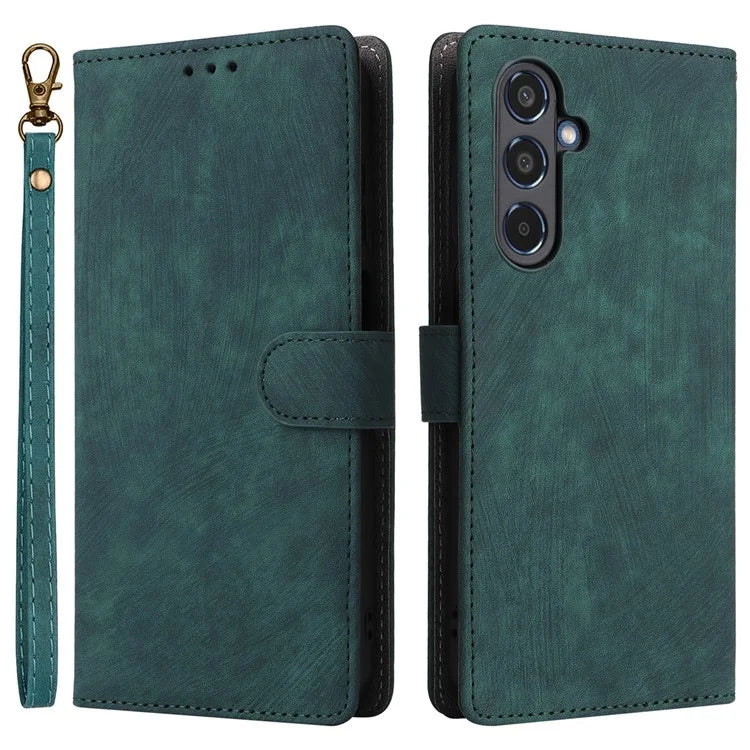 For Samsung Galaxy M35 5G Case with Strap RFID Blocking Leather Flip Phone Cover
