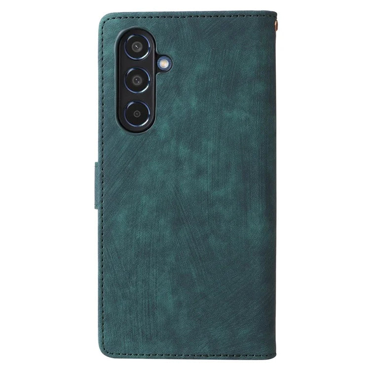 For Samsung Galaxy M35 5G Case with Strap RFID Blocking Leather Flip Phone Cover