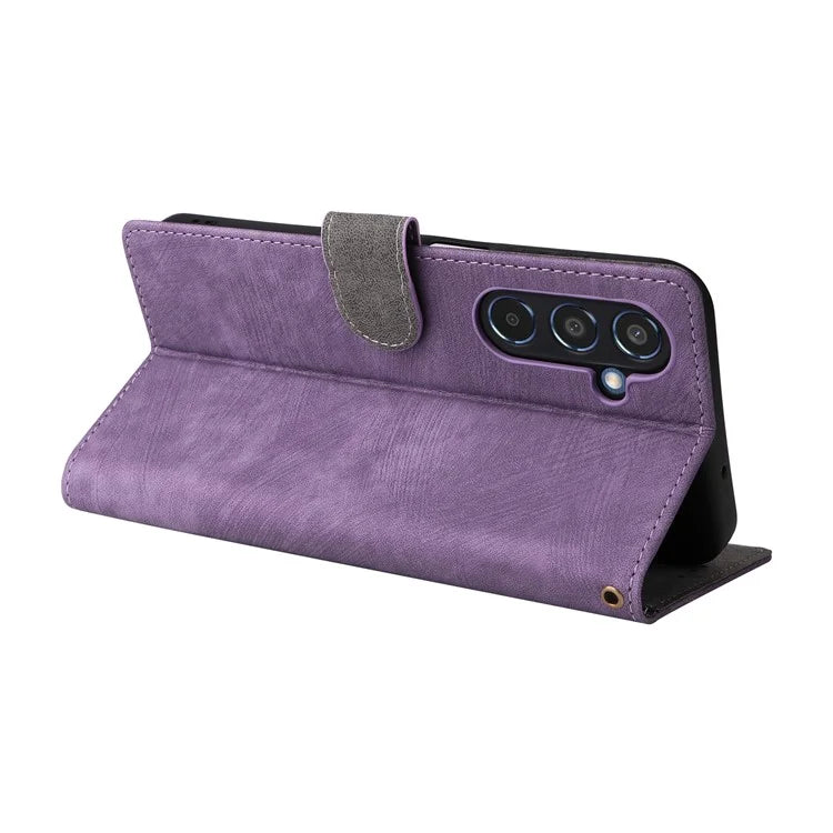 For Samsung Galaxy M35 5G Case with Strap RFID Blocking Leather Flip Phone Cover