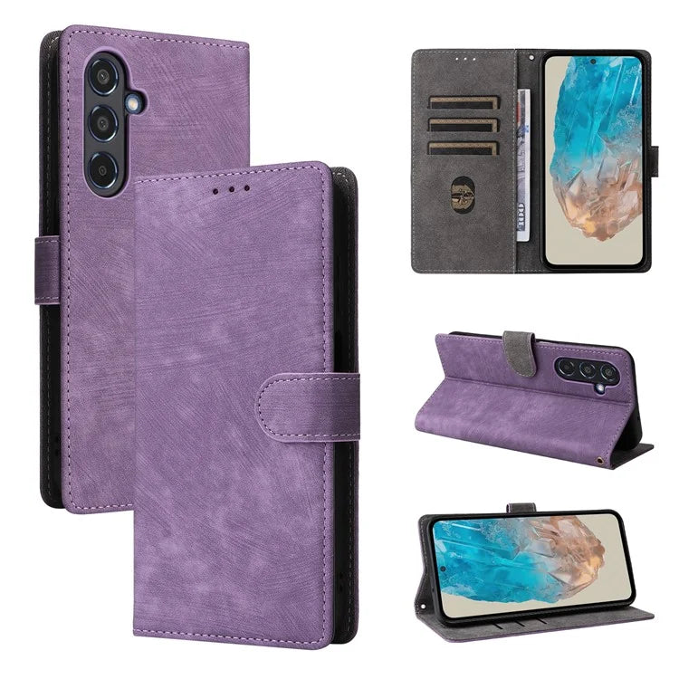 For Samsung Galaxy M35 5G Case with Strap RFID Blocking Leather Flip Phone Cover