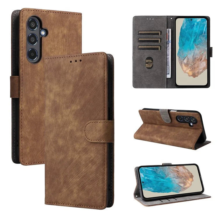 For Samsung Galaxy M35 5G Case with Strap RFID Blocking Leather Flip Phone Cover