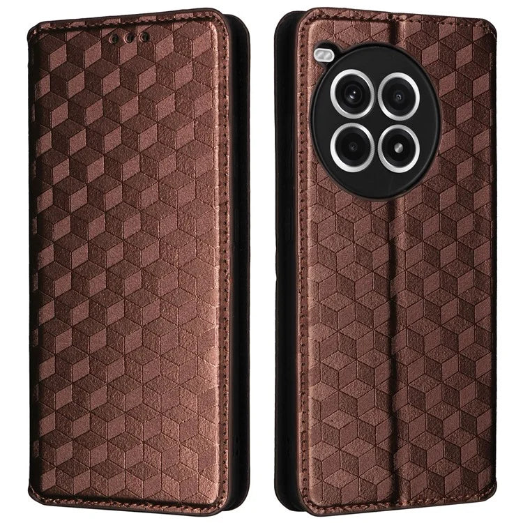 For OnePlus Ace 3 Pro 5G Case Wallet Stand Rhombus Leather Phone Cover