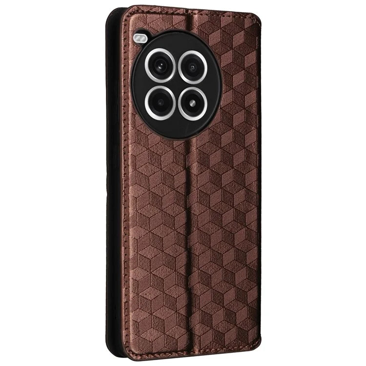 For OnePlus Ace 3 Pro 5G Case Wallet Stand Rhombus Leather Phone Cover