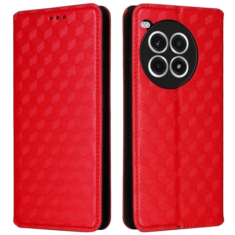 For OnePlus Ace 3 Pro 5G Case Wallet Stand Rhombus Leather Phone Cover