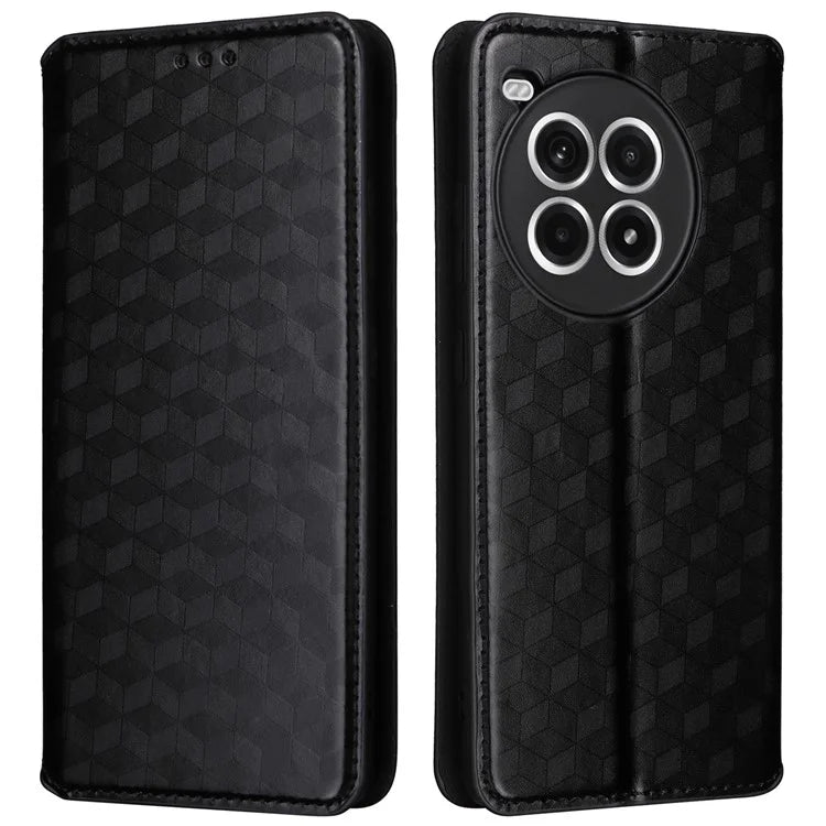 For OnePlus Ace 3 Pro 5G Case Wallet Stand Rhombus Leather Phone Cover