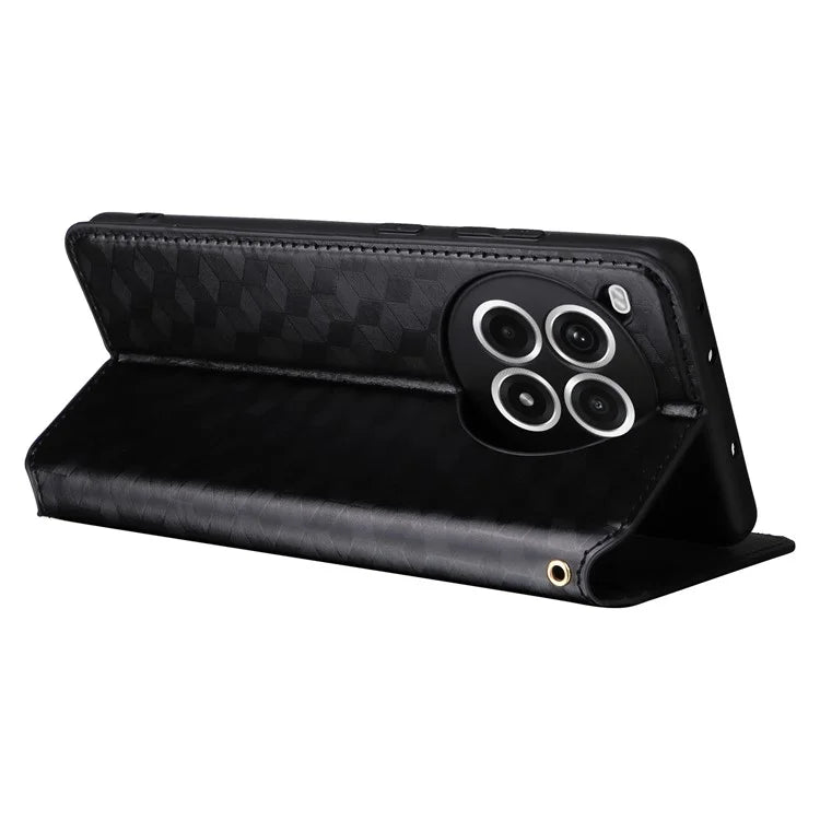 For OnePlus Ace 3 Pro 5G Case Wallet Stand Rhombus Leather Phone Cover