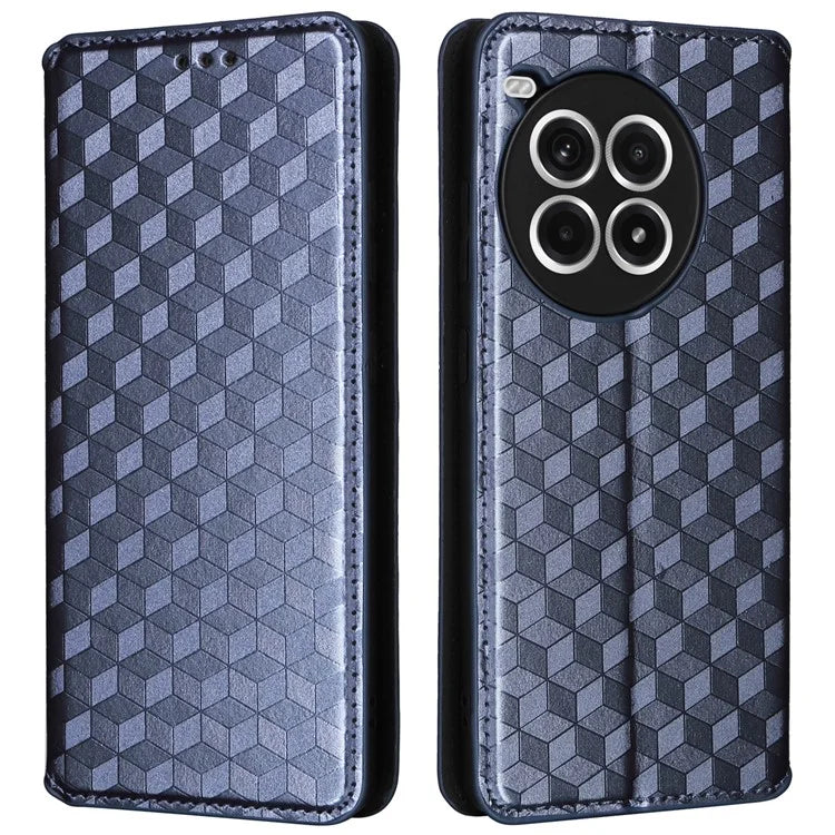For OnePlus Ace 3 Pro 5G Case Wallet Stand Rhombus Leather Phone Cover
