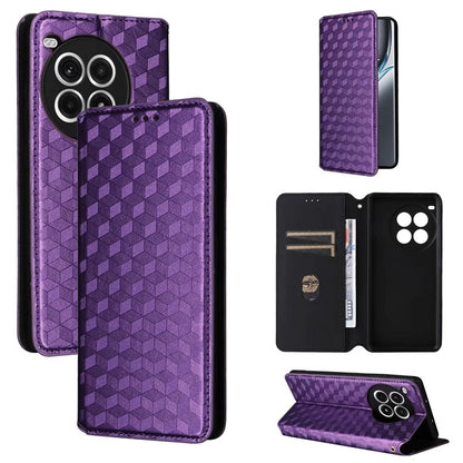 For OnePlus Ace 3 Pro 5G Case Wallet Stand Rhombus Leather Phone Cover