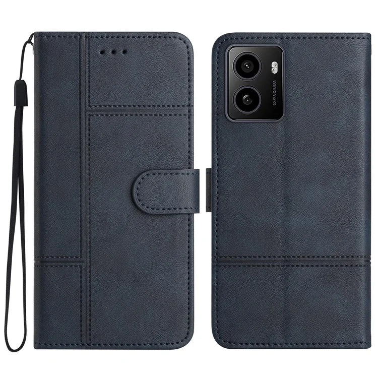 For HMD Pulse / Pulse+ Case Line Imprinted PU Leather Wallet Phone Cover