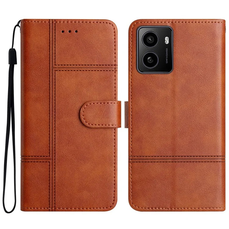 For HMD Pulse / Pulse+ Case Line Imprinted PU Leather Wallet Phone Cover