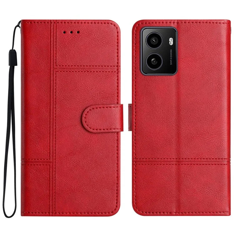 For HMD Pulse / Pulse+ Case Line Imprinted PU Leather Wallet Phone Cover