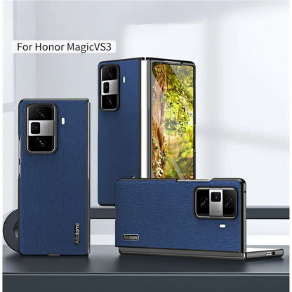 For Honor Magic Vs3 5G Case PU Leather+PC+TPU Back Phone Cover Wood Texture
