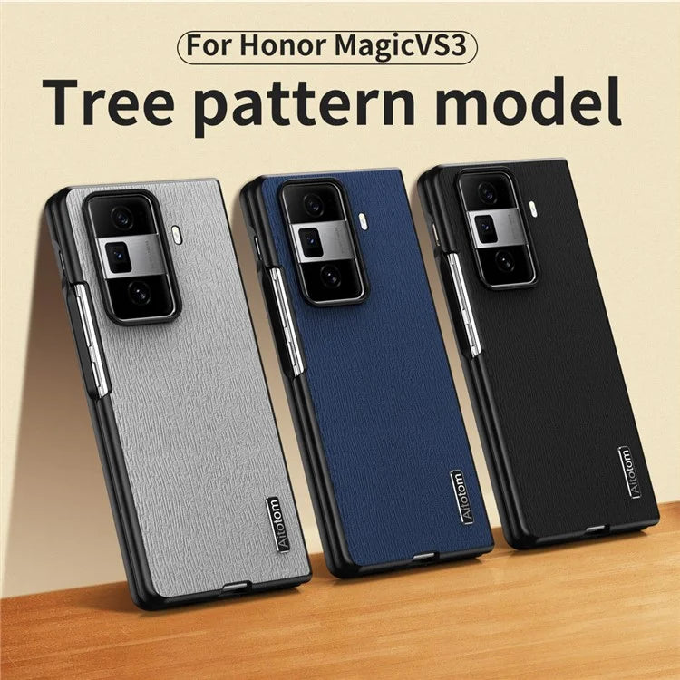 For Honor Magic Vs3 5G Case PU Leather+PC+TPU Back Phone Cover Wood Texture