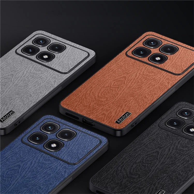 For Xiaomi Redmi K70 Ultra Case Wood Texture PU+PC+TPU Back Phone Cover