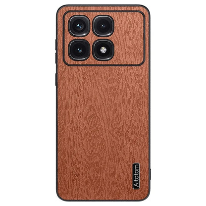 For Xiaomi Redmi K70 Ultra Case Wood Texture PU+PC+TPU Back Phone Cover