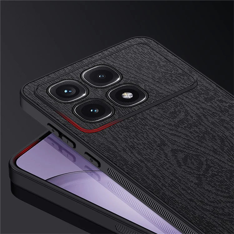For Xiaomi Redmi K70 Ultra Case Wood Texture PU+PC+TPU Back Phone Cover